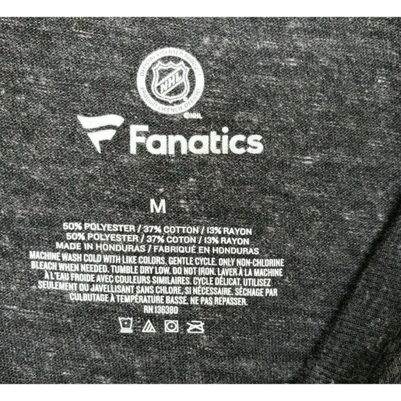 Men's Bean Town Fanatics Polyester Cotton Boston Bruins Gray T-Shirt with Yellow - Picture 4 of 9